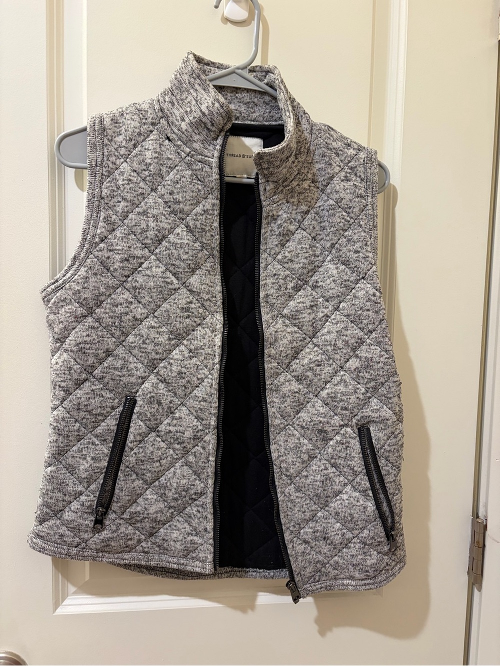 Thread & Supply Quilted Heather Gray Sleeveless Vest
